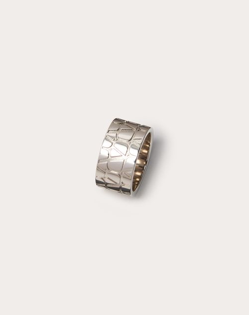 Valentino Garavani - Toile Iconographe Metal Ring - Palladium - Man - Jewelry