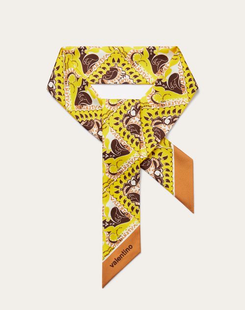 Valentino Garavani - Manifesto Bandana Silk Bandeau Scarf - Yellow/multicolor - Woman - Soft Accessories