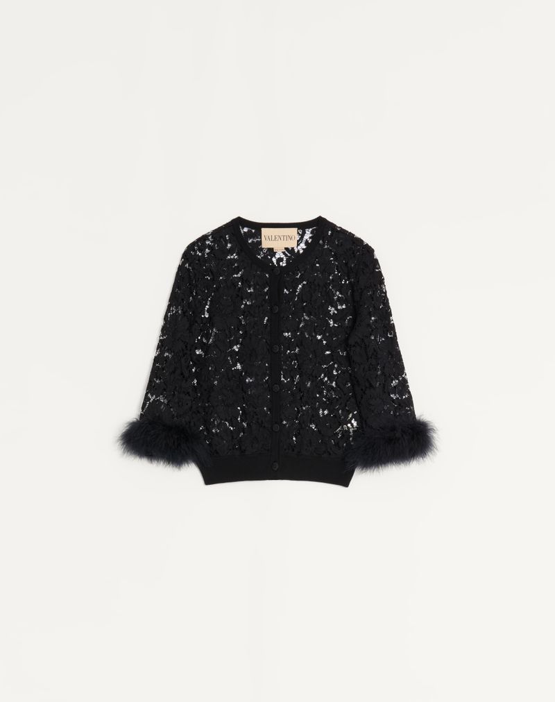 VALENTINO レース x コットン カーディガン