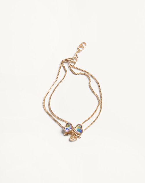 Valentino Garavani - Valentino Vlogo Floc Bracelet In Metal And Crystals - Gold/multicolour - Woman - Jewellery