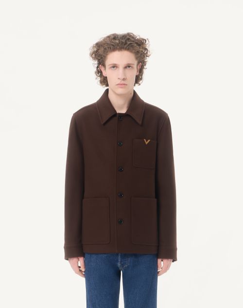 Valentino - Chaqueta De Lana Valentino Con Vgold - Marrón - Hombre - Chaquetas Y Plumíferos