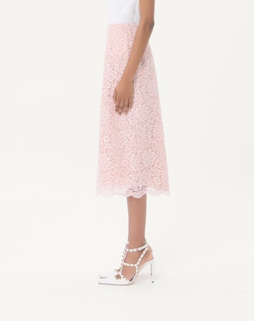 Valentino - Lace Midi Skirt - Pink - Woman - Skirts