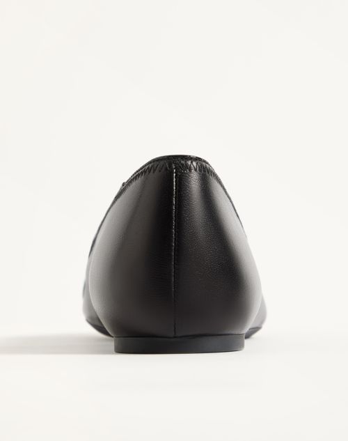 Valentino Garavani - Vlogo Signature Ballerina In Nappa 05mm - Black - Woman - Ballerinas