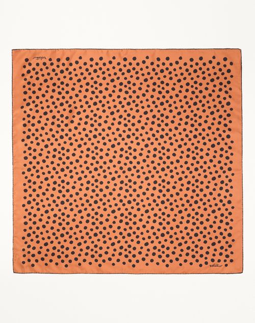 Valentino Garavani - Dalmatian Polka Dot Silk Scarf - Brown/black - Woman - Soft Accessories