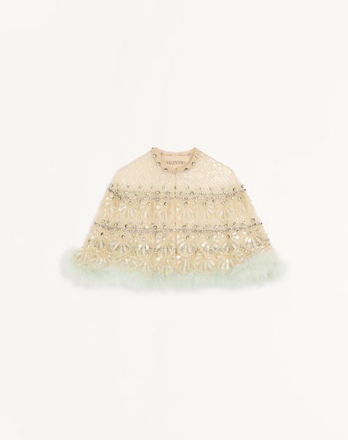 Valentino - Embroidered Tulle Illusion Cape - Multicolour - Woman - Shelf - Wrtw Holday Ss26