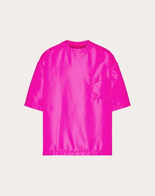 Valentino - Nylon T-shirt With Stud Detail - Pink Pp - Man - Pea Coats