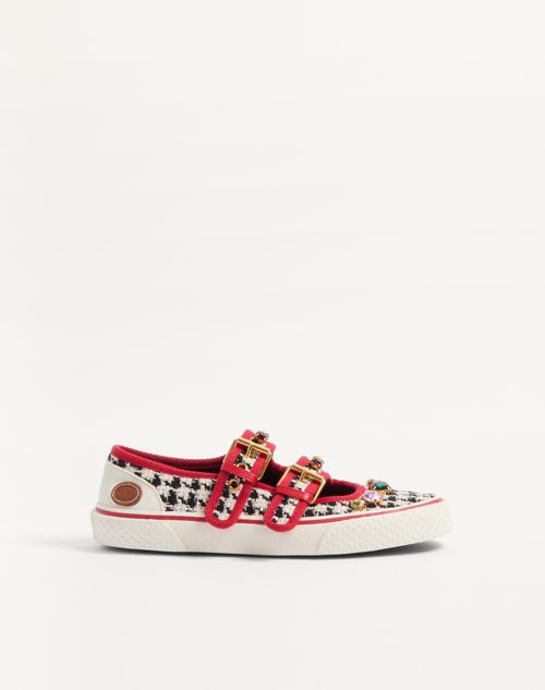 Valentino Garavani - Dollyboard Mary-jane Ballerina Sneaker In Houndstooth Fabric - Multicolor - Woman - Sneakers