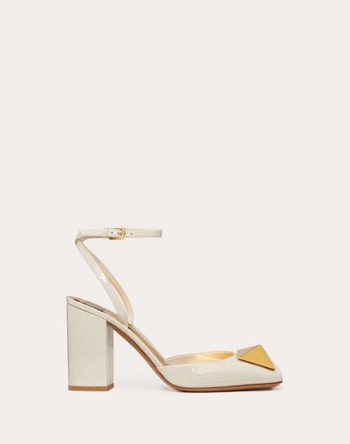 Valentino Garavani - One Stud Pump In Patent Leather 90mm - Light Ivory - Woman - One Stud (pumps) - Shoes