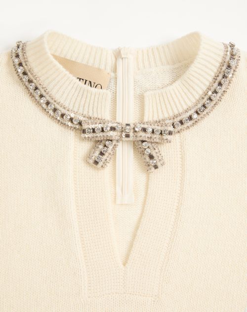 Valentino - Embroidered Wool Jumper - Ivory - Woman - Knitwear