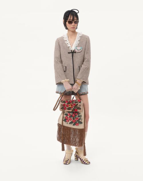 Valentino Garavani - Valentino Garavani Devain Embroidered Small Shoulder Bag - Multicolour - Woman - Shoulder Bags