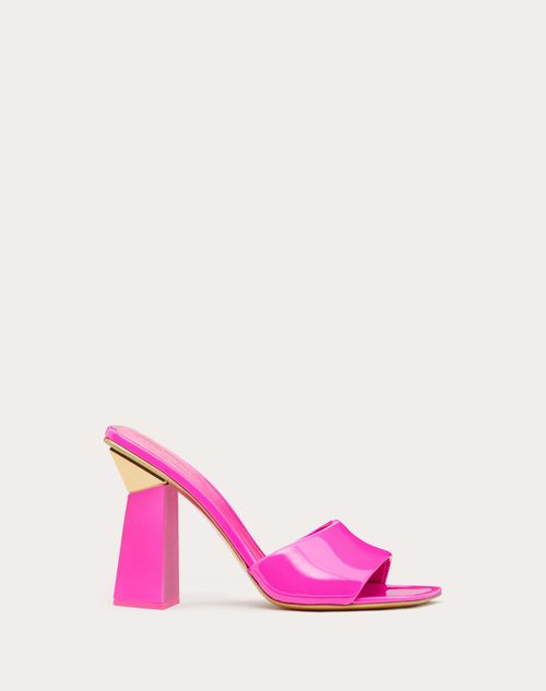 Valentino Garavani - One Stud Hyper Slide Sandal In Patent Leather 105mm - Pink Pp - Woman - One Stud (pumps) - Shoes
