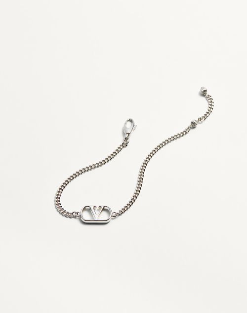 Valentino Garavani - Valentino Vlogo Signature Metal Bracelet - Transparent - Man - Jewellery