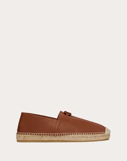 Valentino Garavani - The Bold Edition Calfskin Espadrilles - Brown - Man - Sandals