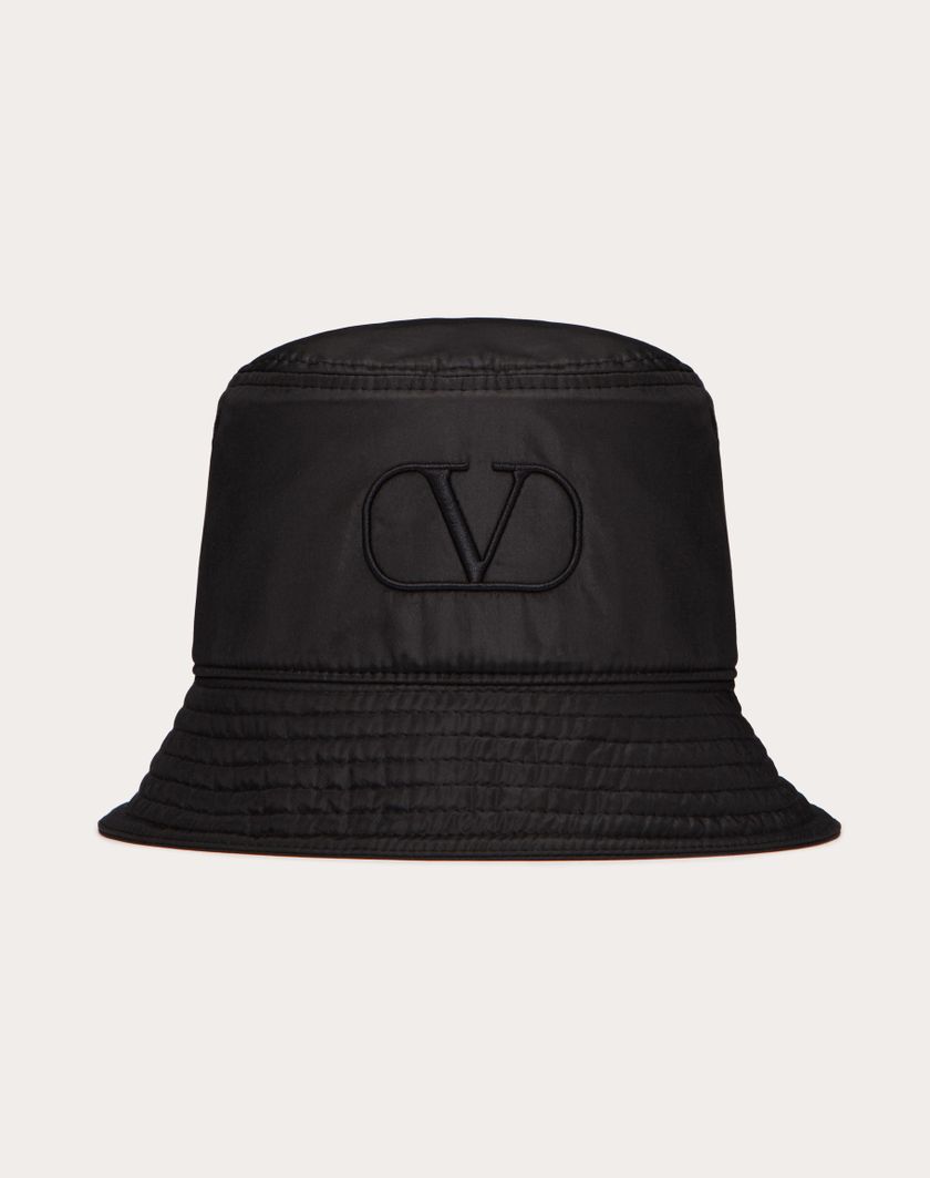 Valentino Handbags Cappello Bucket Vlogo Signature In Seta per Uomo in Nero | Valentino IT