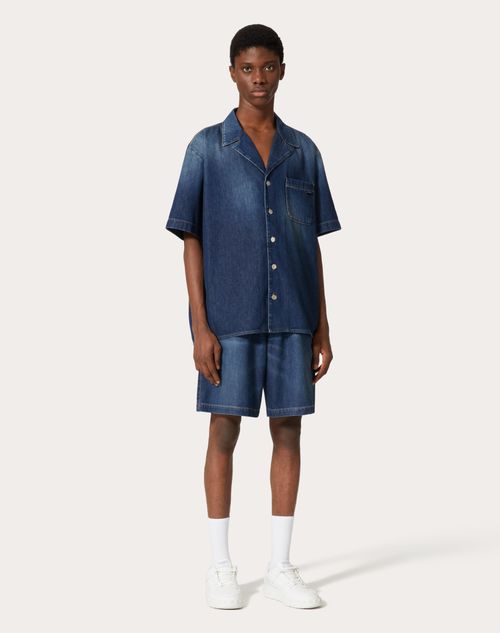 Valentino - Denim Chambray Bowling Shirt - Denim - Man - Ready To Wear