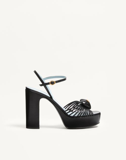 Valentino Garavani - Coeur Royal Platform Sandal In Kidskin 115mm - Black - Woman - Sandals