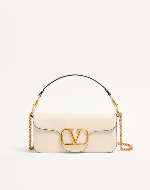 Valentino Garavani - Valentino Garavani Locò Calfskin Shoulder Bag - Light Ivory - Woman - Loco - Bags