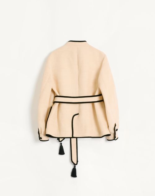 Valentino - Silk And Jute Canvas Jacket With Vg Embroidery - Butter - Man - Man Ready To Wear Sale