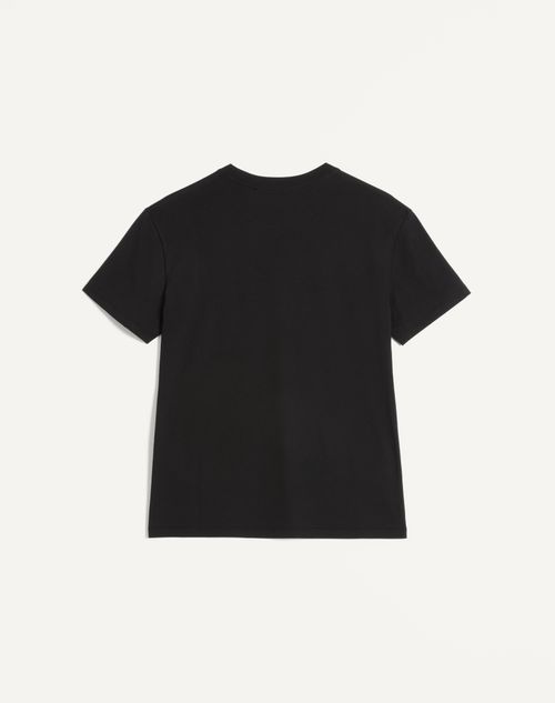 Valentino - Cotton T-shirt With Vlogo Patch - Black - Man - T-shirts And Sweatshirts