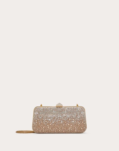 Valentino Garavani - Carry Secrets Rhinestone Minaudiere - Beige/crystal - Woman - Clutches