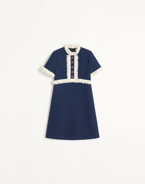 Valentino - Crepe Couture Short Dress - Indigo/ivory - Woman - Dresses