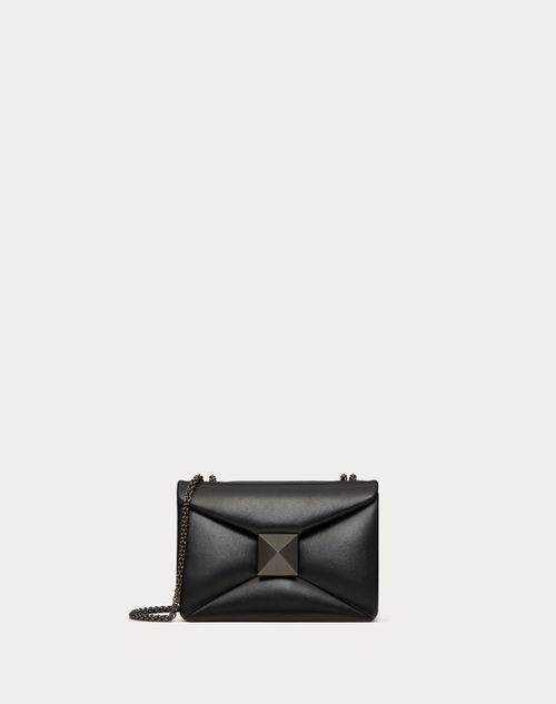 Small One Nappa Handbag With Chain And Tone-on-tone Stud for Woman in Black | Valentino US