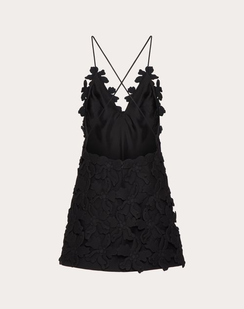 Valentino - Vestido De Crepe Couture Corto Y Bordado - Negro - Mujer - Ropa