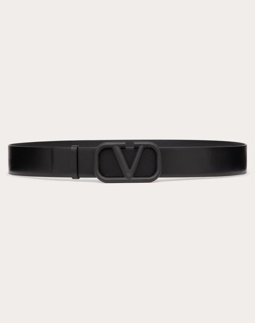 Valentino Garavani - Vlogo Signature Calfskin Belt - Black - Man - Accessories