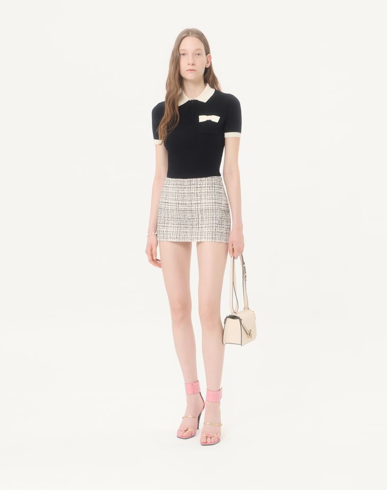 Valentino Cotton Jumper Woman Black/Latte S