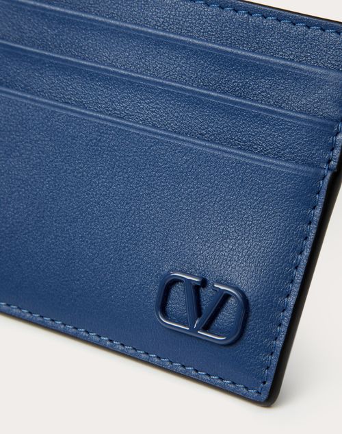 Valentino Garavani - Vlogo Signature Cardholder - Bright Blue - Man - Wallets And Small Leather Goods