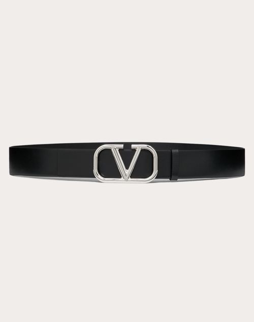 Valentino Garavani Vlogo Signature Calfskin Belt 40 mm Man Black 095