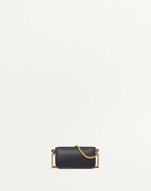 VALENTINO GARAVANI LOCÒ MICRO BAG IN CALFSKIN LEATHER WITH CHAIN