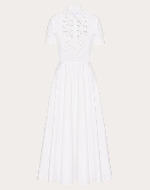 Valentino - Embroidered Compact Poplin Midi Dress - White - Woman - Woman Ready To Wear Sale