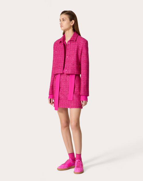 Valentino - Glaze Tweed Light Miniskirt - Pink Pp - Woman - Skirts