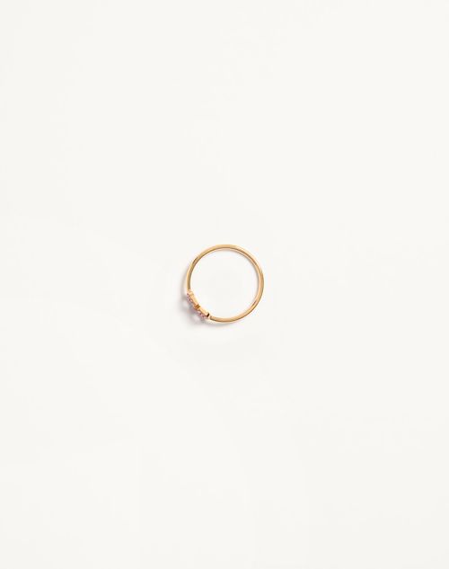 Valentino Garavani - Vlogo Signature Metal And Swarovski® Crystal Ring - Gold/pink - Woman - Jewellery