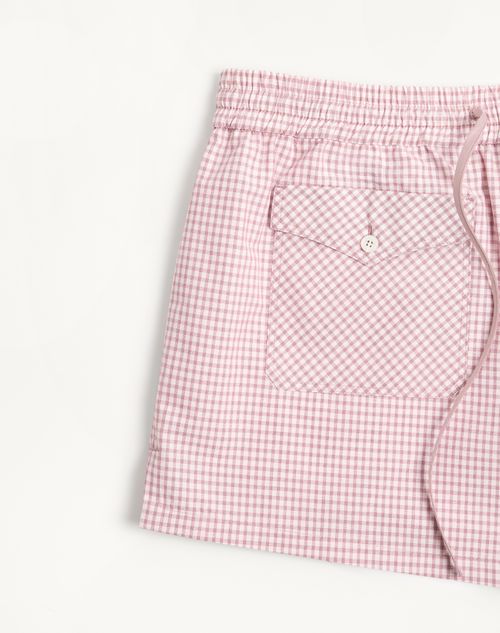 Valentino - Check Pattern Shorts - Pink/ivory - Woman - Trousers And Shorts