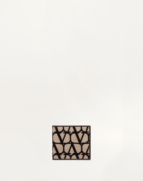 Valentino Garavani - Toile Iconographe Wallet With Leather Details - Natural/fondant - Man - Man Bags & Accessories Sale