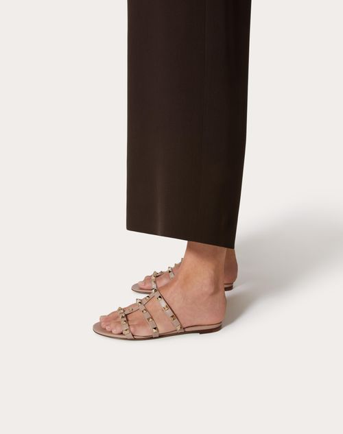 Rockstud Flat Slide Sandal for Woman in Black Valentino PH