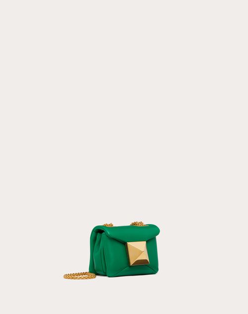 Valentino Garavani - One Stud Nappa Micro Bag With Chain - Green - Woman - Shoulder Bags