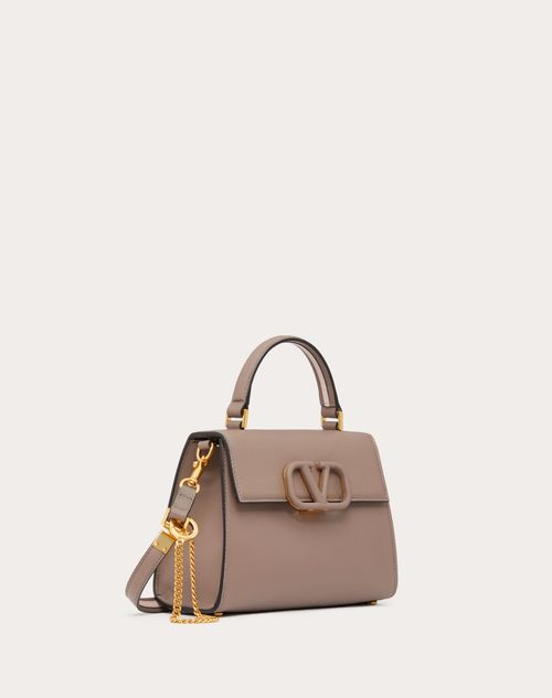 Valentino Garavani - Small Vsling Grainy Calfskin Handbag - Clay - Woman - Top Handle Bags