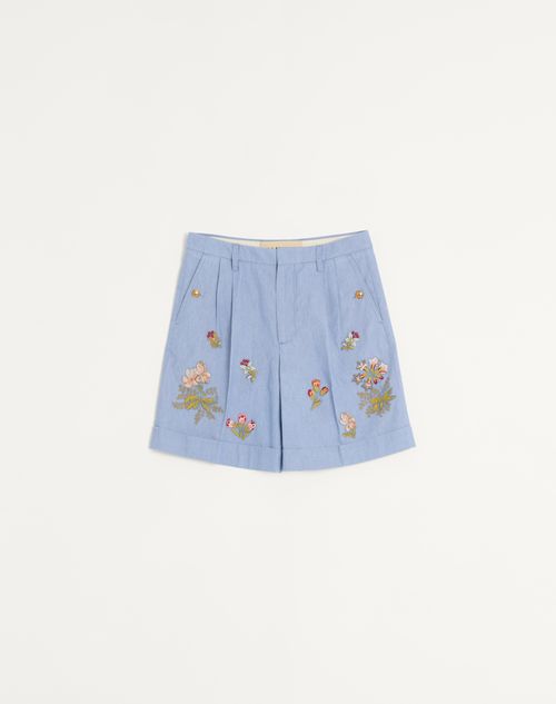 Valentino - エンブロイダリー デニム バミューダパンツ - デニム - メンズ - デニム