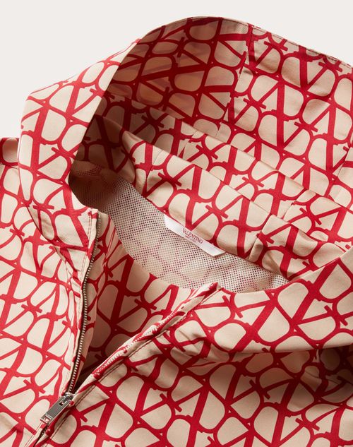 Valentino - SILK FAILLE ANORAK WITH ALL-OVER TOILE ICONOGRAPHE PRINT - Beige/red - Man - Outerwear