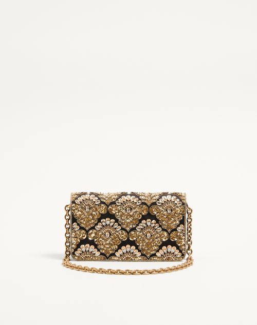Valentino Garavani - Valentino Garavani Vain Small Embroidered Clutch - Multicolour - Woman - Shoulder Bags