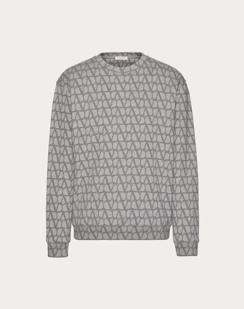 Valentino - Cotton Crewneck Sweatshirt With Toile Iconographe Print - Grey - Man - Tshirts And Sweatshirts