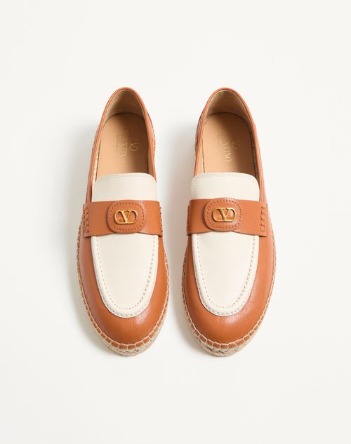 Valentino Garavani - Palm Avenue Calfskin Loafer - Roasted Pecan/ivory - Man - Man Shoes Private Promotions