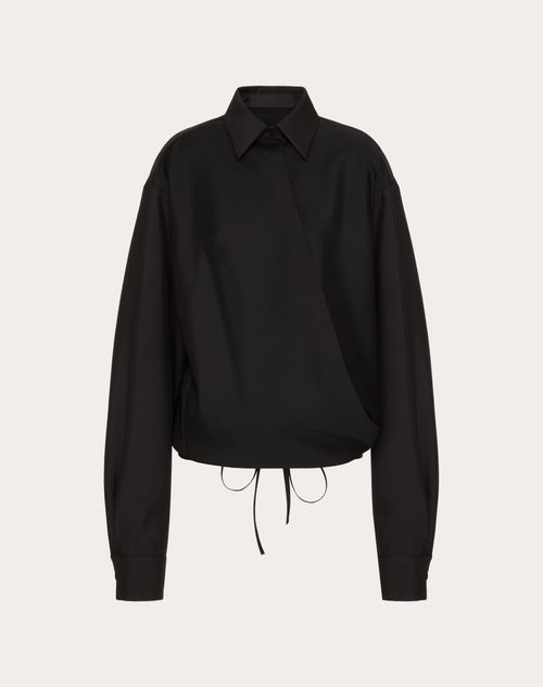 Valentino - Techno Light Wool Shirt - Black - Woman - Shirts & Tops