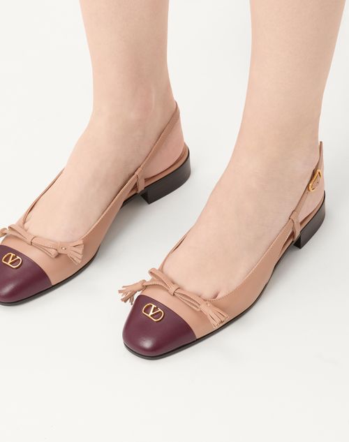 Valentino Garavani - Valet Du Roi Kid Slingback Ballerina 25mmm - Rose Cannelle/garnet - Woman - Ballerinas