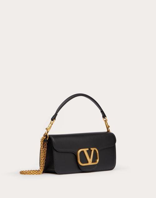 Locò Calfskin Shoulder Bag in Black | Valentino US