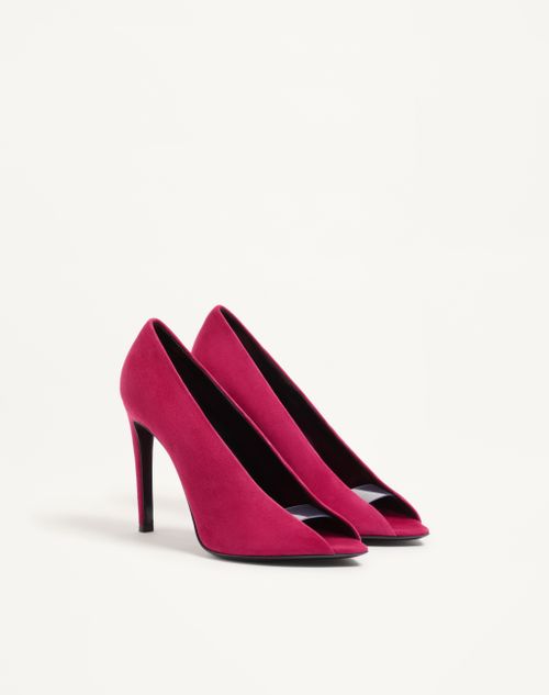 Valentino Garavani - Open Toe Révélé Suede Pumps 105mm - Insolent - Woman - Pumps And Slingbacks