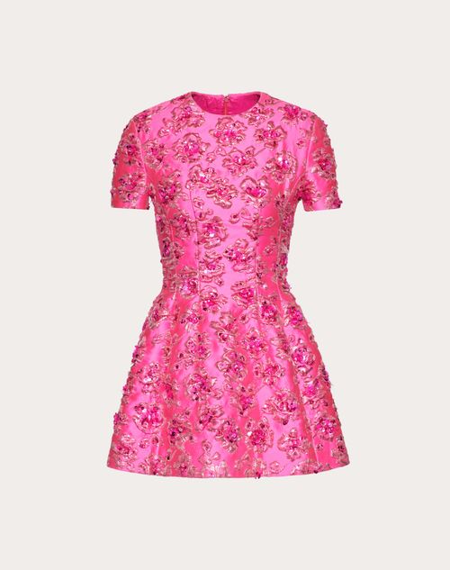 Valentino - Abito Corto In Jacquard - Pink Pp - Donna - Abiti